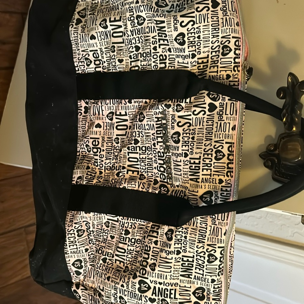 Large black and pink Victoria’s Secret tote bag,
